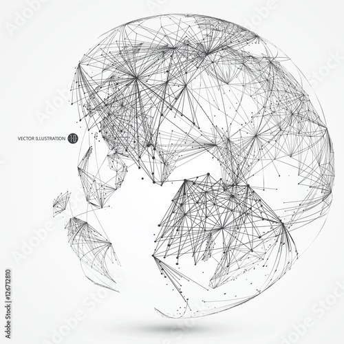 World map point, line, composition, representing the global, Global network connection,international meaning.