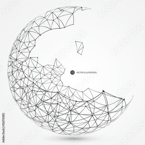 Linear connection made of circular abstract image.