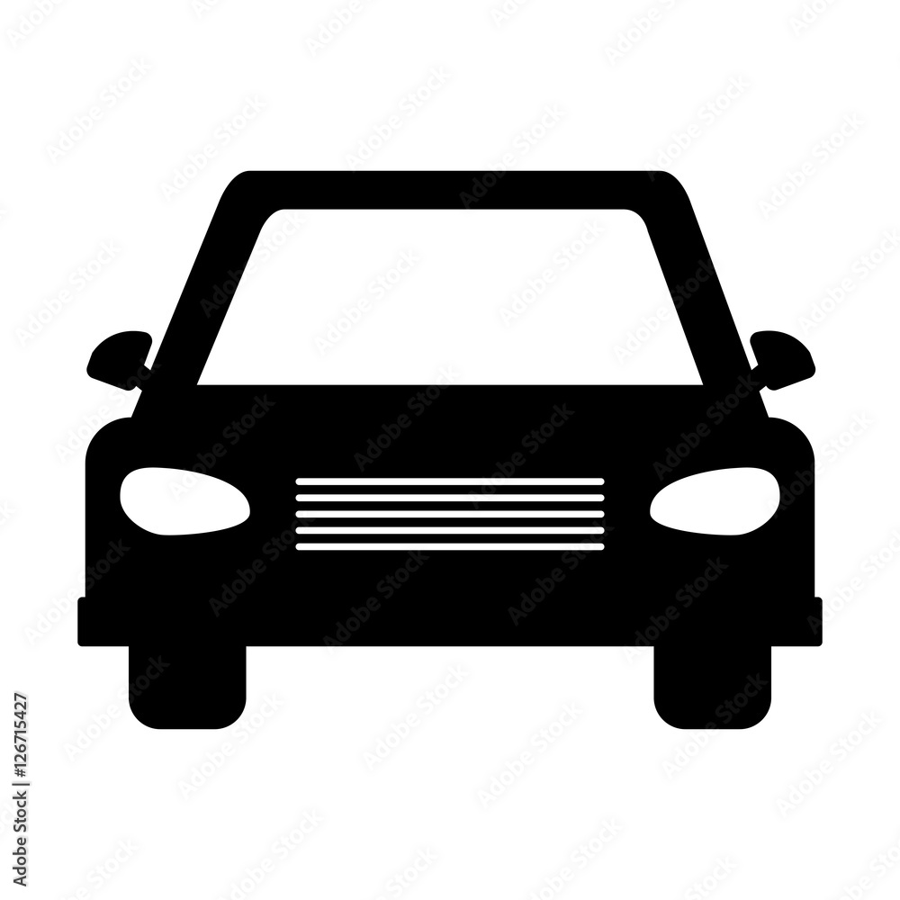 silhouette of car icon over white background. transportation vehicle design. vector illustration