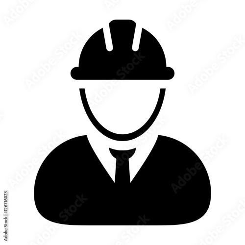 Construction Worker, Employee, Engineer, Person Vector Icon illustration