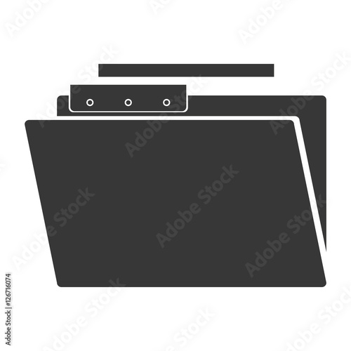 silhouette of document folder icon over white background. vector illustration