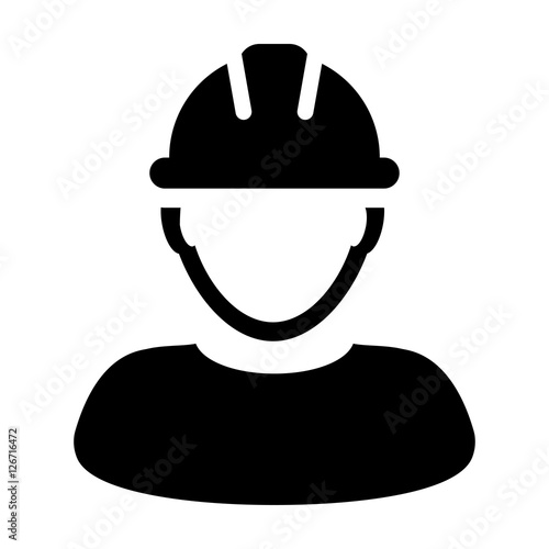 Construction Worker, Employee, Engineer, Avatar Vector Icon illustration