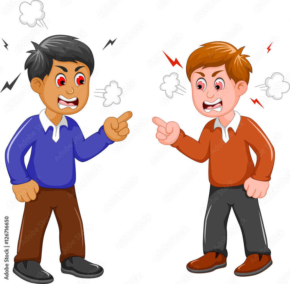 angry two men cartoon arguing Stock Illustration | Adobe Stock