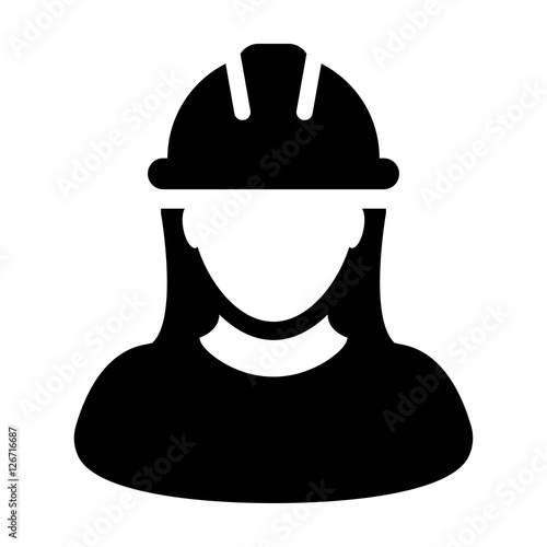 Woman Construction Worker, Employee, Person Vector Icon illustration