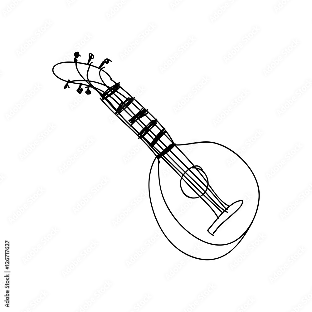 mandolin guitar instrument icon image vector illustration design 