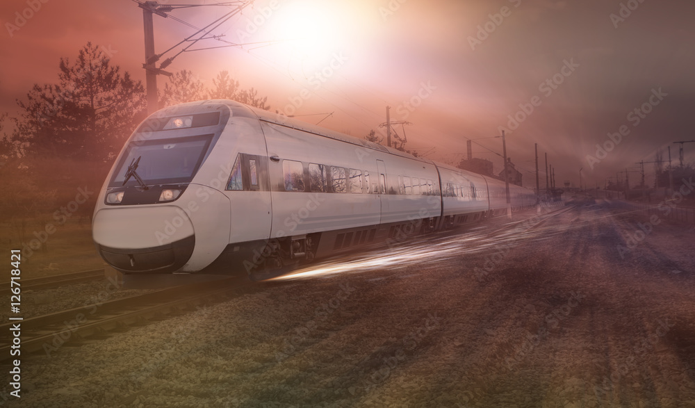 Naklejka premium high speed train
