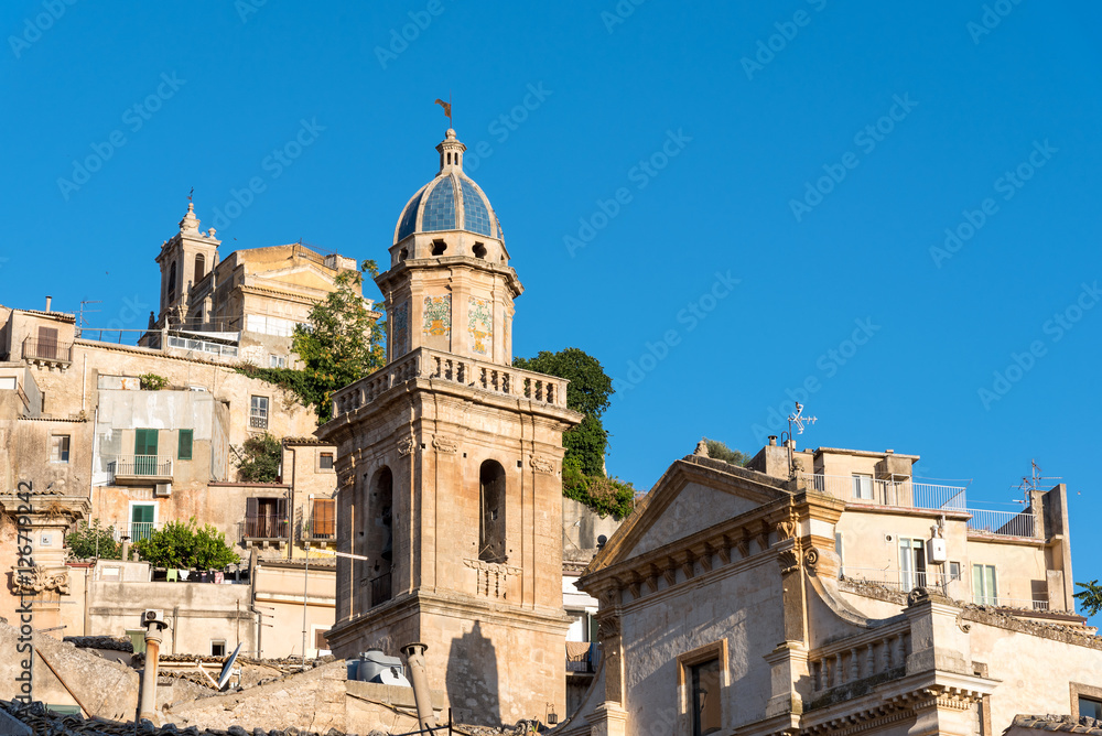 Detail of the old baroque town of Ragusa Ibla in Sicily, Italy