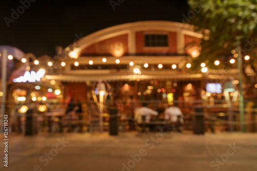 bokeh light of restaurant