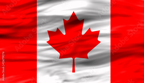 Canada flag on the fabric texture background