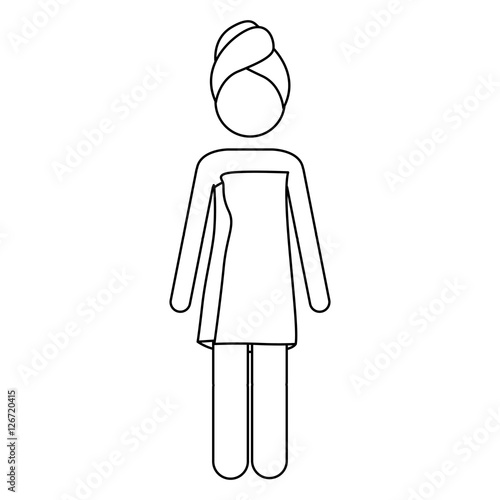 woman wearing towel icon image vector illustration design 