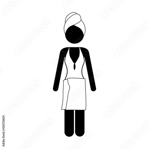 woman wearing towel icon image vector illustration design 