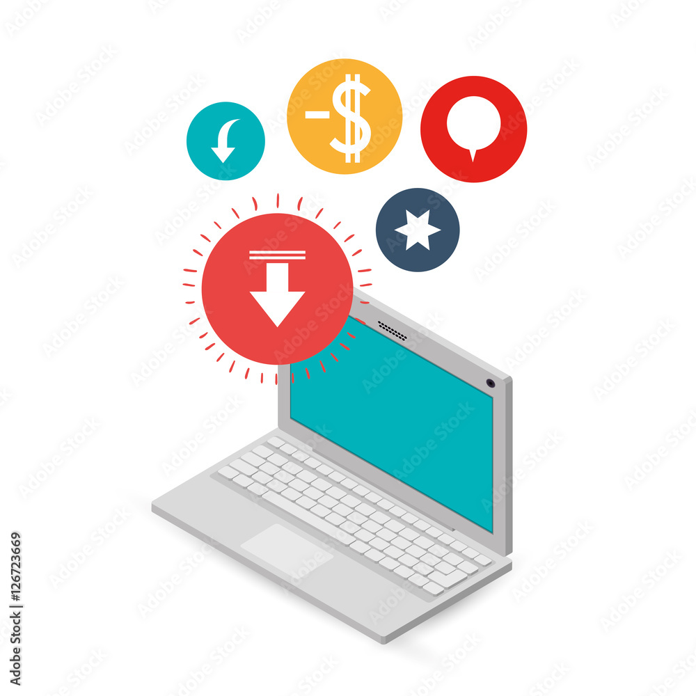 computer with internet related icons image vector illustration design computer with internet related icons image vector illustration design