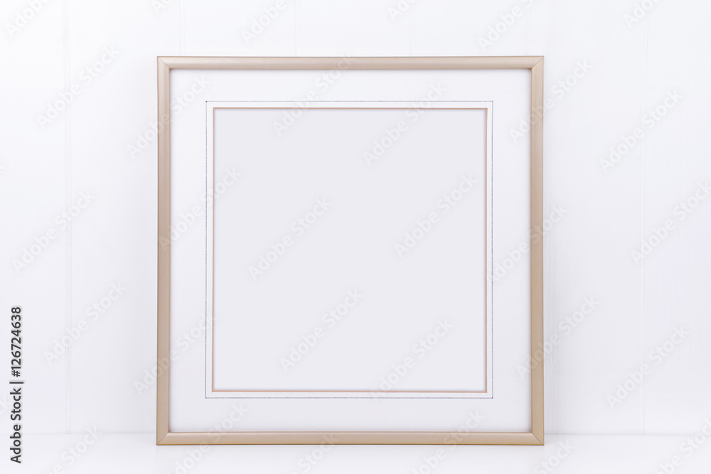 Mockup plain thin square gold frame on a white background overlay your quote promotion headline or design great for small businesses lifestyle bloggers & social media campaigns Mockup plain thin square gold frame on a white background overlay your quote promotion headline or design great for small businesses lifestyle bloggers & social media campaigns