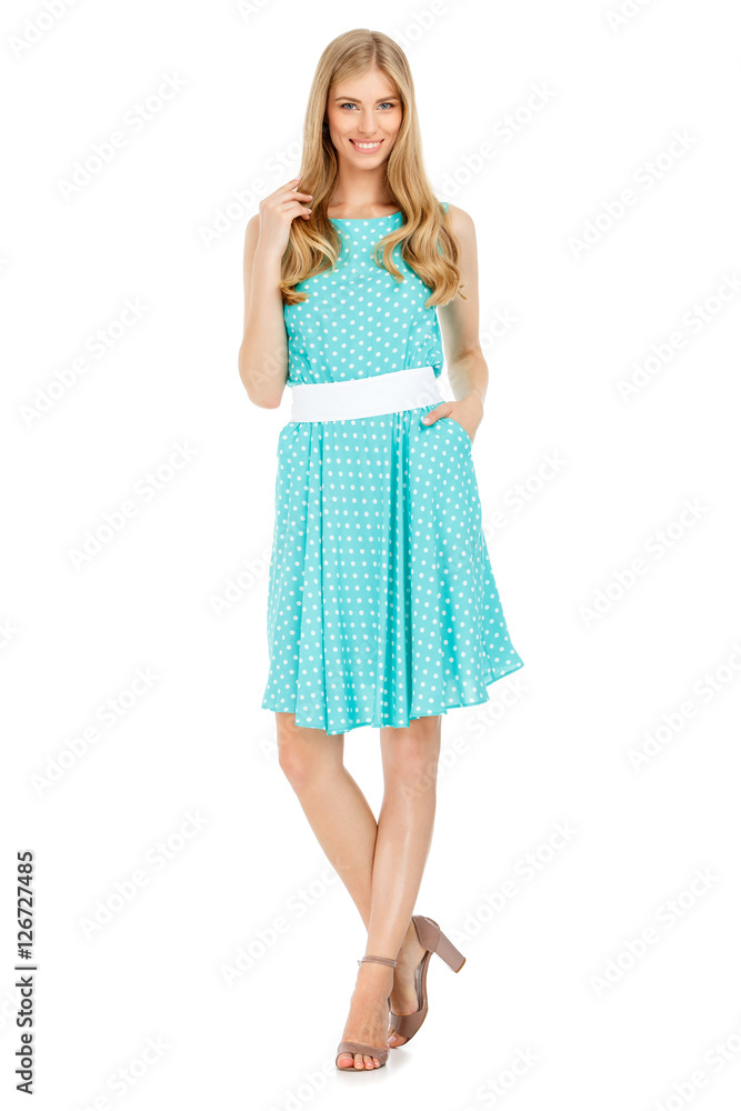 Fashion photo of young magnificent woman wearing dress Fashion photo of young magnificent woman wearing dress