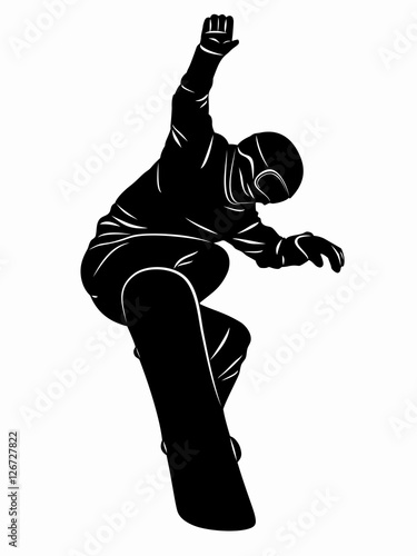 silhouette snowboarders. vector drawing