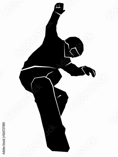 silhouette snowboarders. vector drawing
