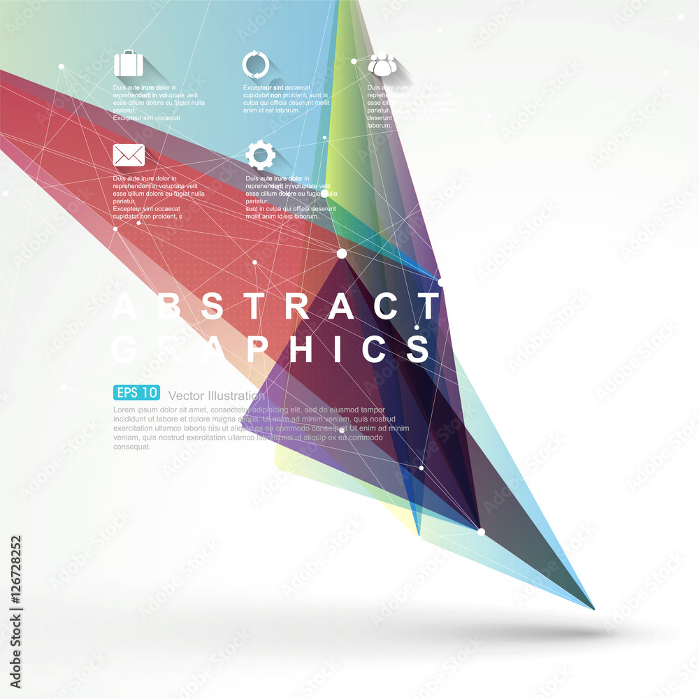 Fototapeta premium Point, line, surface composition of abstract graphics, infographics,Vector illustration.