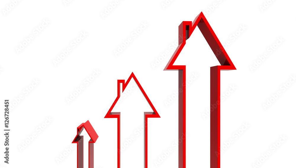 House Market rising 3d illustration House Market rising 3d illustration