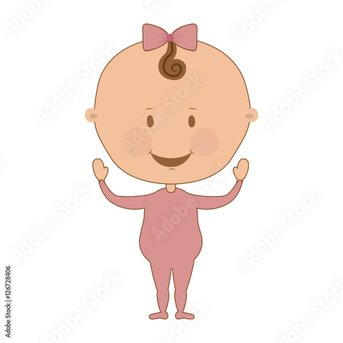 cute baby girl icon image vector illustration design 