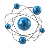 3d illustration of blue atom molecule icon