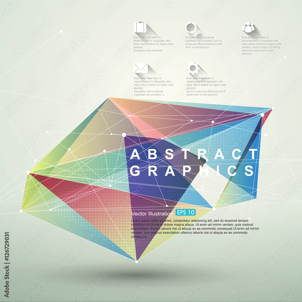 Fototapeta premium Point, line, surface composition of abstract graphics, infographics,Vector illustration.