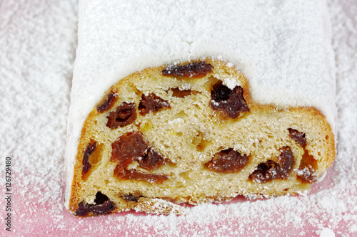 Christstollen auf weißem Hintergrund  photo