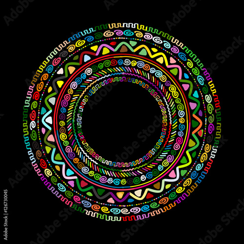 Round ornament design, ethnic mandala