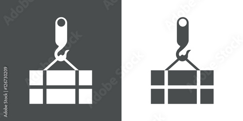 Icono plano carga gris y blanco