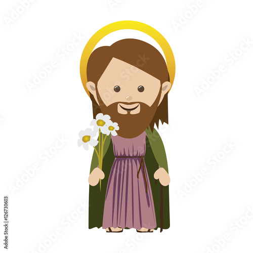saint joseph holy family icon image vector illustration design 
