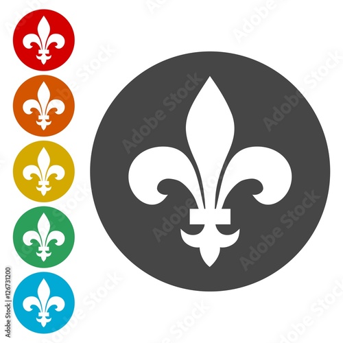 Fleur de lis icons set 