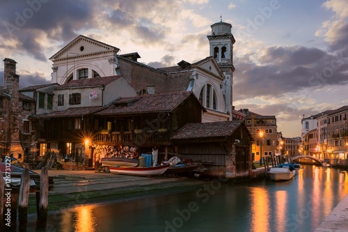 San Trovaso, Venice - church and boatyard after thunderstorm