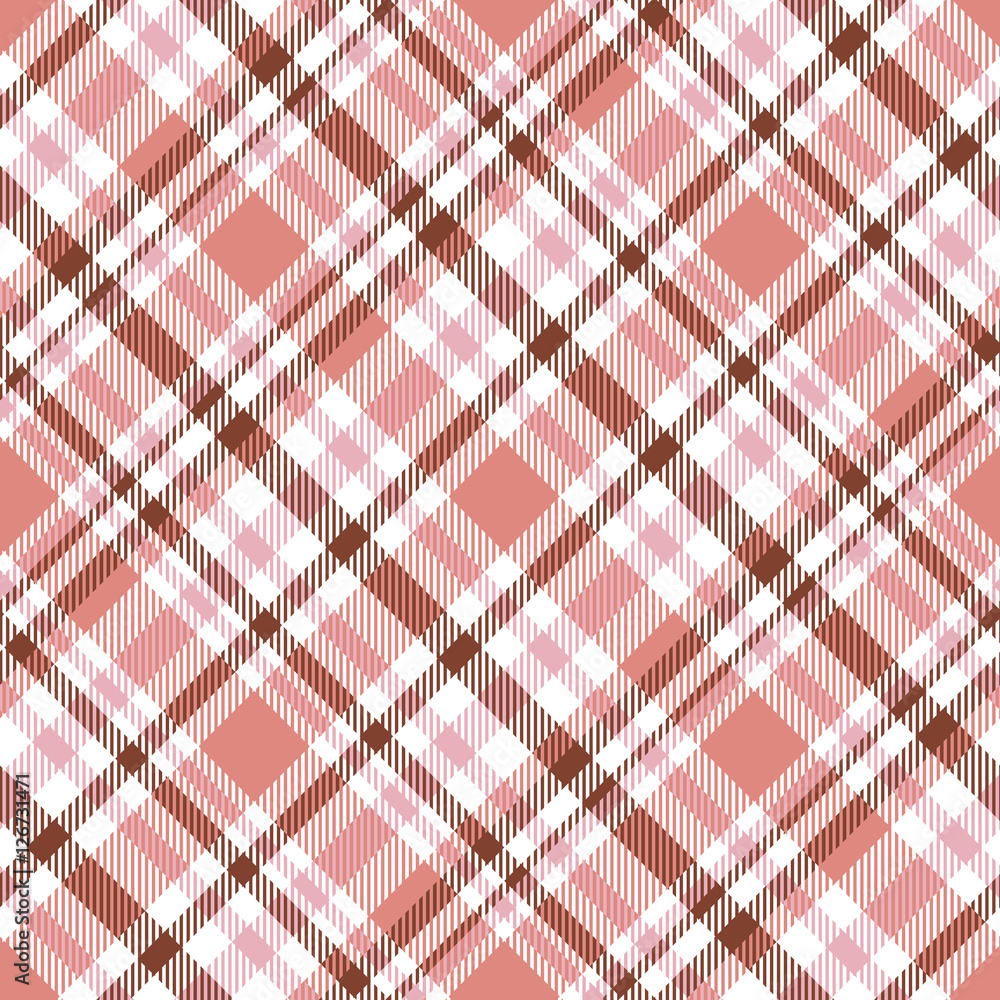 Seamless tartan plaid pattern. Vector checkered wallpaper print. Tartan design in soft red, brown & pink stripes on white background. Stock Vector | Adobe Stock Seamless tartan plaid pattern. Vector checkered wallpaper print. Tartan design in soft red, brown & pink stripes on white background. Stock Vector | Adobe Stock
