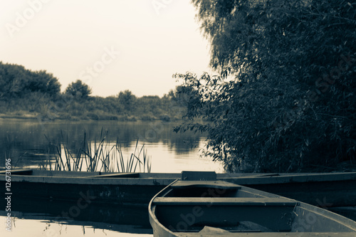 Two boats on the river