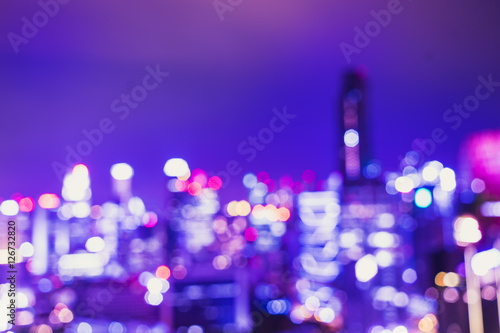 abstract urban cityscape bokeh ligjt in twilight time - can use to display or montage on product photo