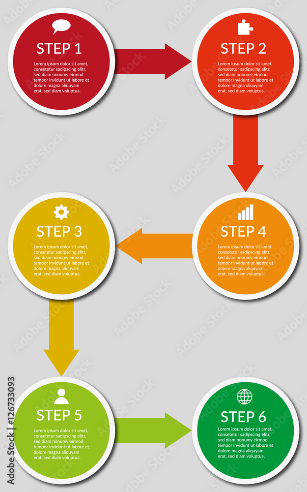 Infografik 6 Stufen Infografik 6 Stufen