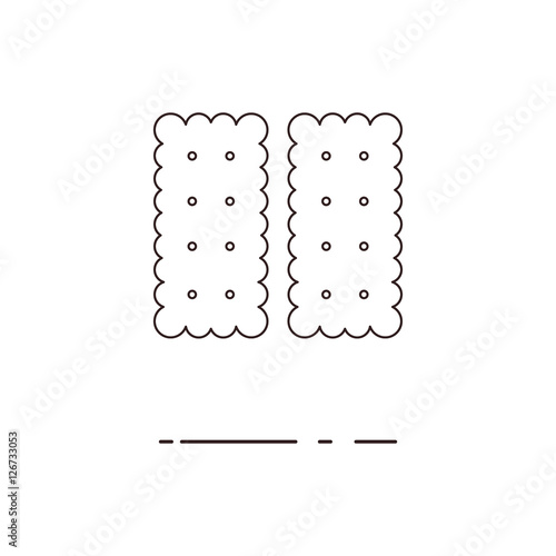 Vector illustration of thin line biscuit icon on white background