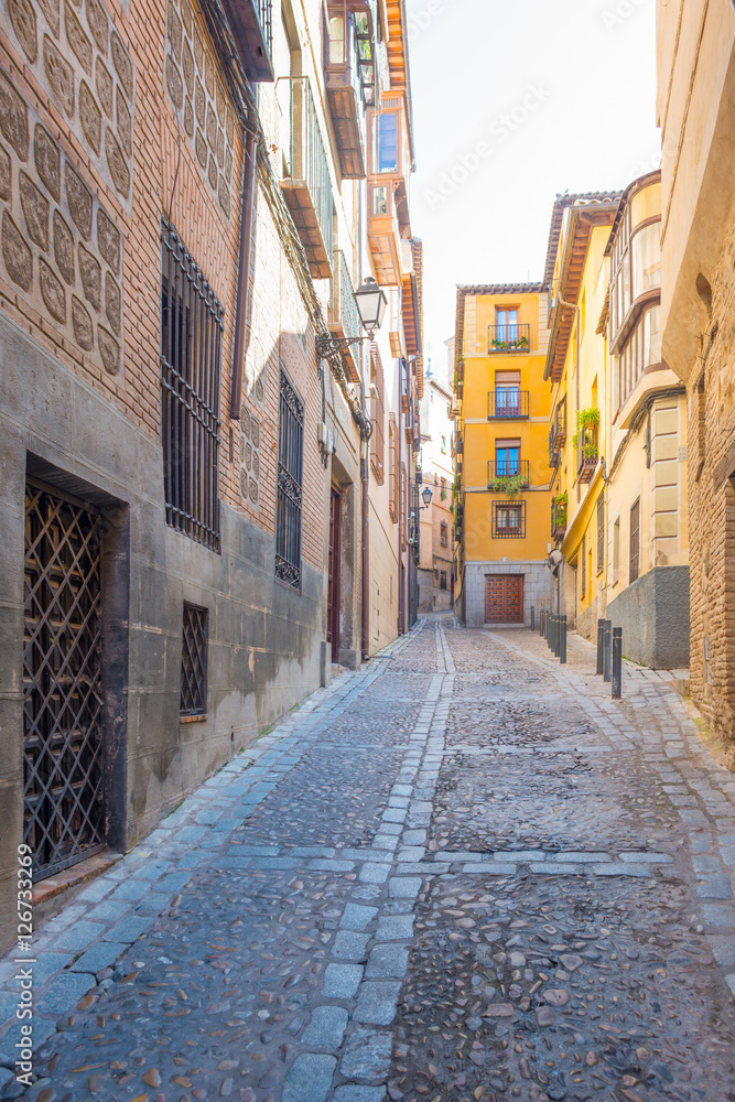 Alley in the medieval city of Toledo

