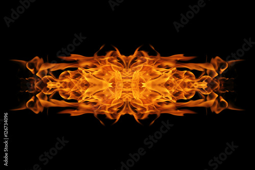 Fire flames abstract on black background © prapann