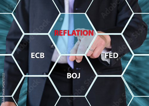 businessman pushing central banks concept