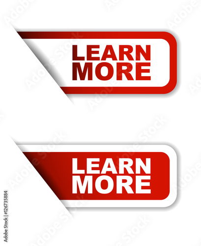 red vevctor learn more, sticker learn more, banner learn more