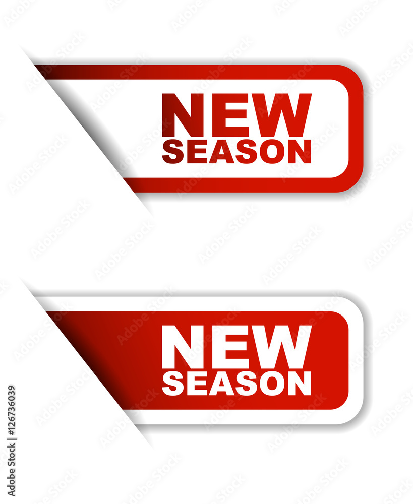 red vector new season, sticker new season, banner new season red vector new season, sticker new season, banner new season