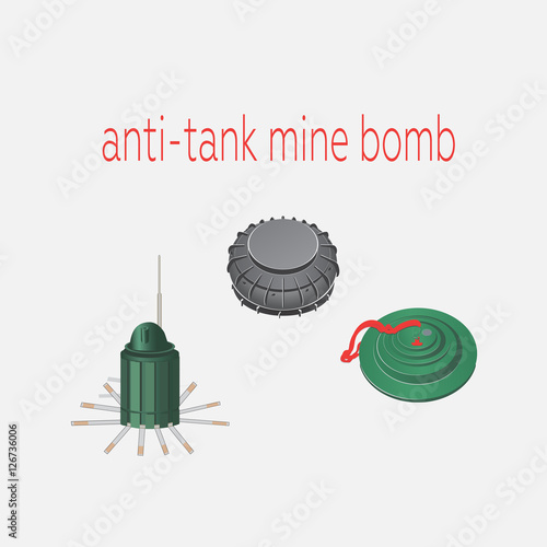 three types of anti-tank mines bombs