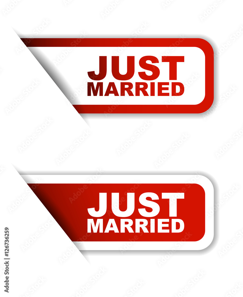 red vector just married, sticker just married, banner just married red vector just married, sticker just married, banner just married