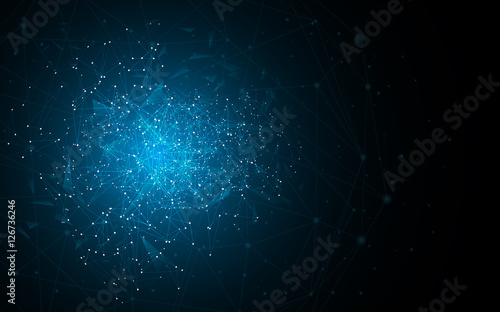 abstract science sci fi geometric polygonal connection pattern design concept background photo