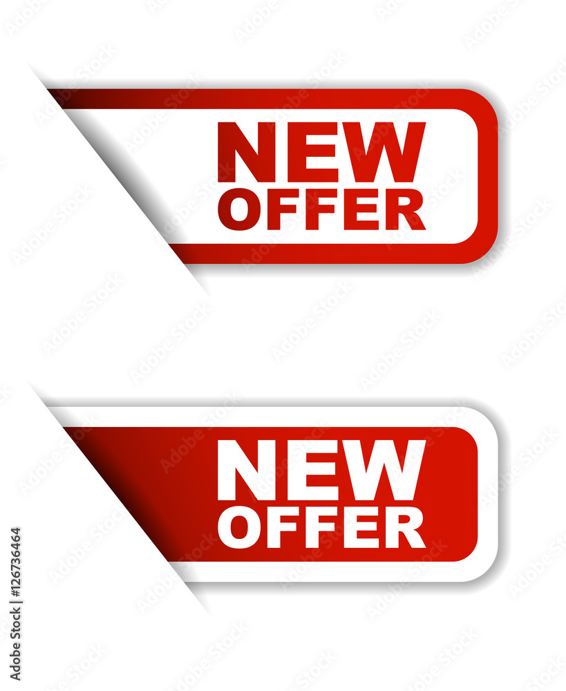 red vector new offer, sticker new offer, banner new offer red vector new offer, sticker new offer, banner new offer