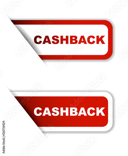 red vector cashback, sticker cashback, banner cashback