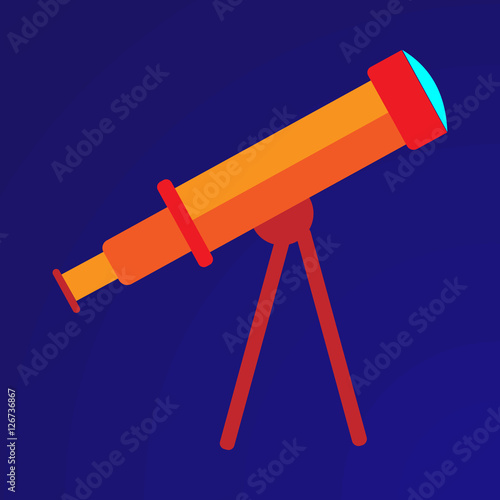 Vector illustration of orange telescope