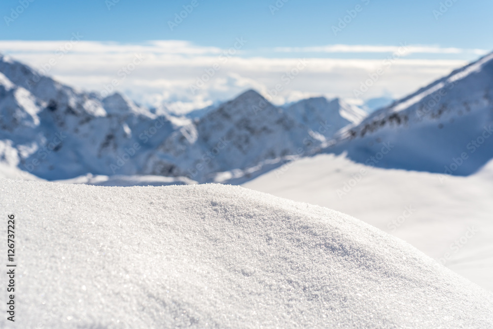 Skiing and Snowboarding in the winterly Stubai Alps Skiing and Snowboarding in the winterly Stubai Alps