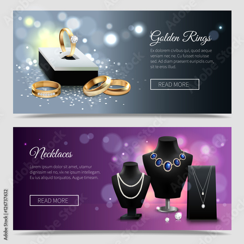Jewelry Realistic Banners