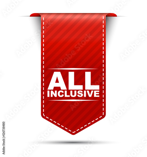 all inclusive, red vector all inclusive, banner all inclusive